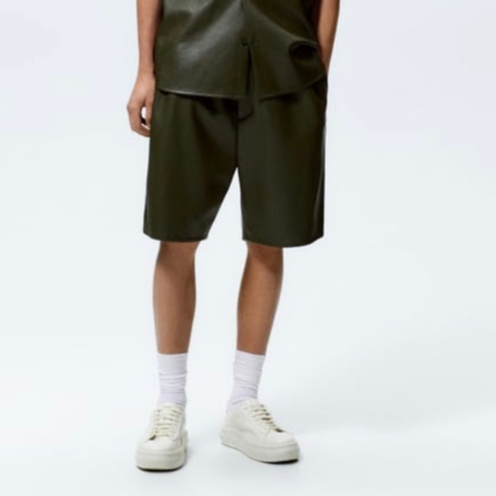 Zara Faux Leather Oversized Shorts